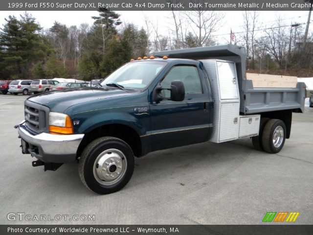 1999 Ford F550 Super Duty XL Regular Cab 4x4 Dump Truck in Dark Tourmaline Metallic