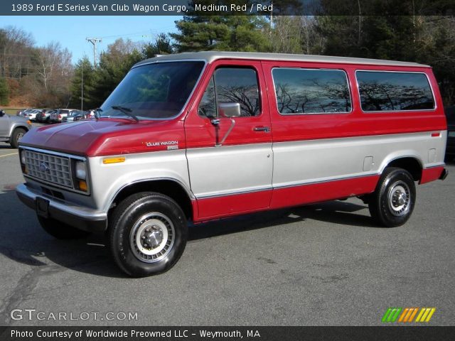 1989 Ford E Series Van Club Wagon Cargo in Medium Red