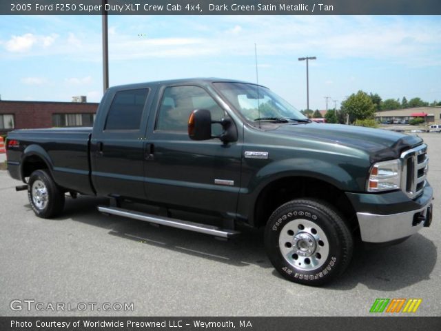 2005 Ford F250 Super Duty XLT Crew Cab 4x4 in Dark Green Satin Metallic