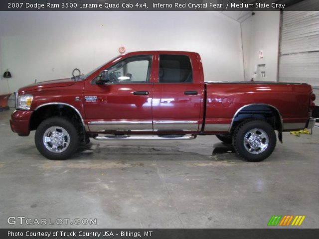 2007 Dodge Ram 3500 Laramie Quad Cab 4x4 in Inferno Red Crystal Pearl