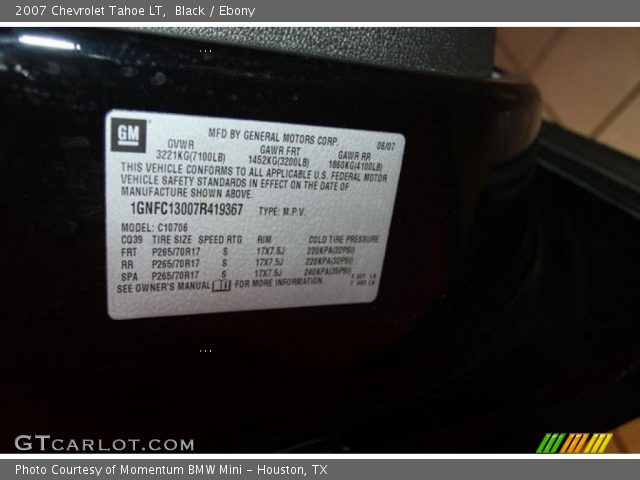 2007 Chevrolet Tahoe LT in Black