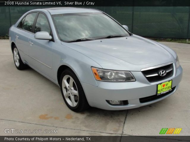 2008 Hyundai Sonata Limited V6 in Silver Blue