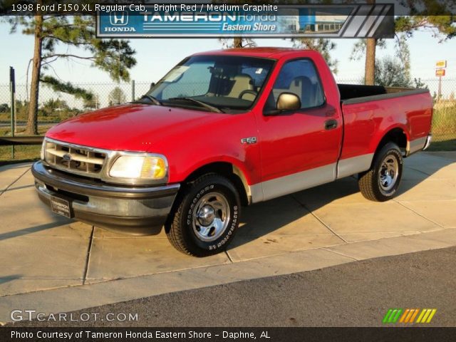 Bright Red 1998 Ford F150 Xl Regular Cab Medium Graphite