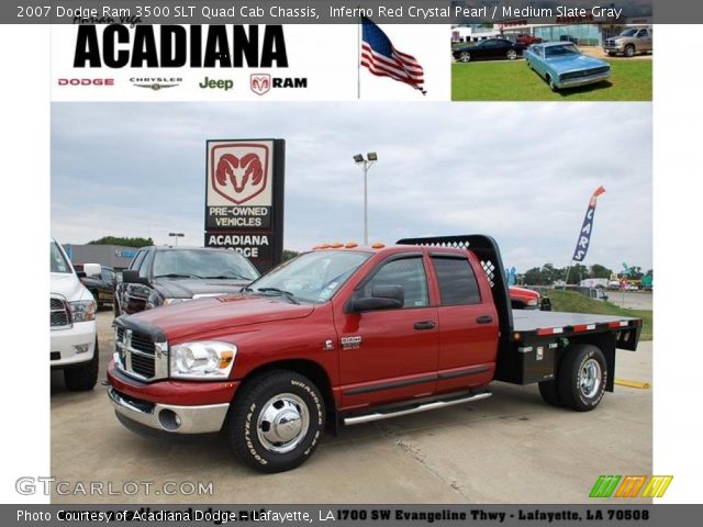 2007 Dodge Ram 3500 SLT Quad Cab Chassis in Inferno Red Crystal Pearl
