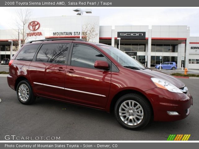 2008 Toyota Sienna Limited AWD in Salsa Red Pearl