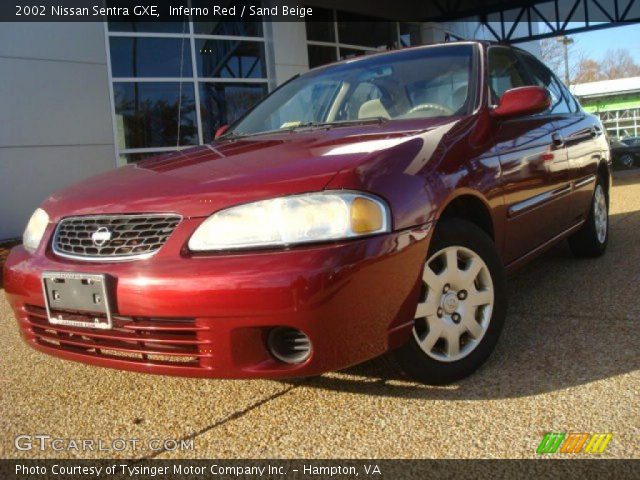 2002 Nissan Sentra GXE in Inferno Red