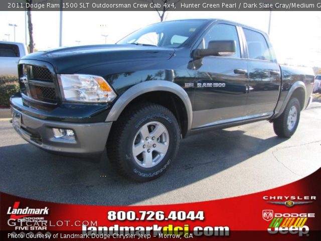 2011 Dodge Ram 1500 SLT Outdoorsman Crew Cab 4x4 in Hunter Green Pearl