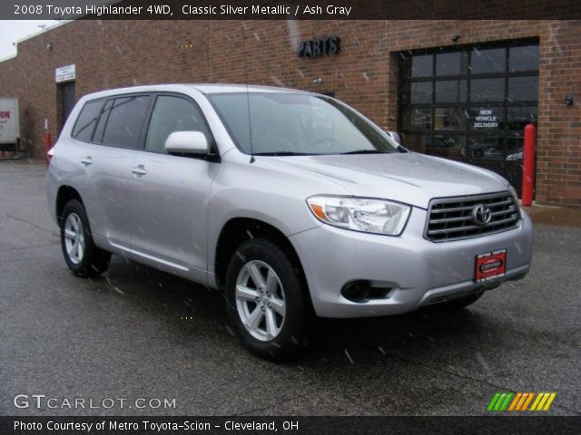 2008 Toyota Highlander 4WD in Classic Silver Metallic
