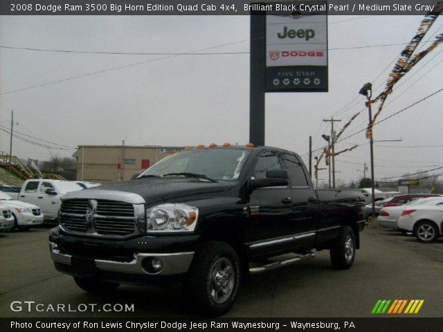 2008 Dodge Ram 3500 Big Horn Edition Quad Cab 4x4 in Brilliant Black Crystal Pearl