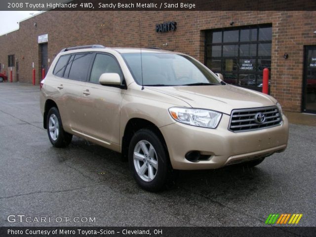 2008 Toyota Highlander 4WD in Sandy Beach Metallic