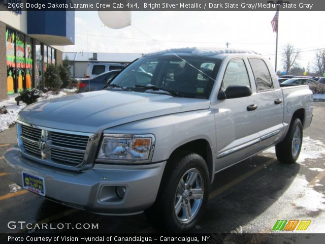 2008 Dodge Dakota Laramie Crew Cab 4x4 in Bright Silver Metallic
