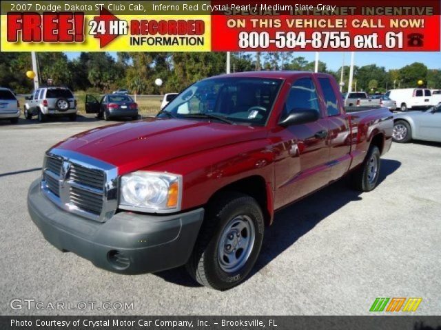 2007 Dodge Dakota ST Club Cab in Inferno Red Crystal Pearl