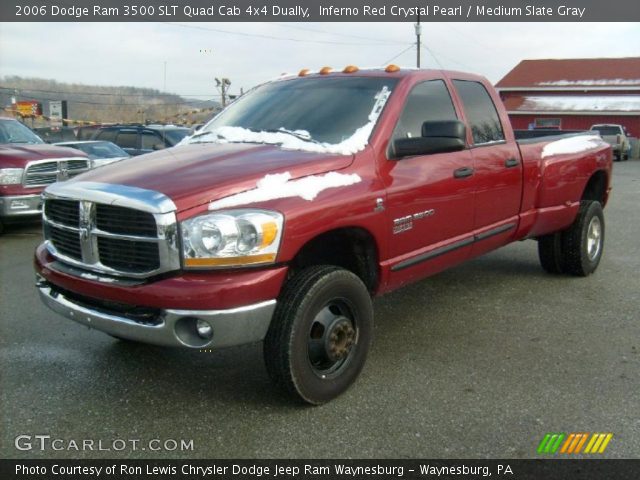 2006 Dodge Ram 3500 SLT Quad Cab 4x4 Dually in Inferno Red Crystal Pearl