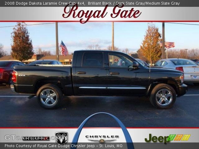 2008 Dodge Dakota Laramie Crew Cab 4x4 in Brilliant Black
