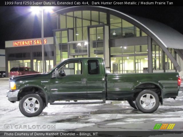 1999 Ford F250 Super Duty XL Extended Cab 4x4 in Dark Hunter Green Metallic