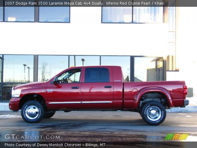 2007 Dodge Ram 3500 Laramie Mega Cab 4x4 Dually in Inferno Red Crystal Pearl