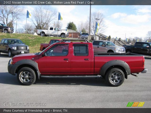 2002 Nissan Frontier XE Crew Cab in Molten Lava Red Pearl