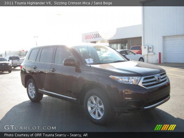 2011 Toyota Highlander V6 in Sizzling Crimson Mica
