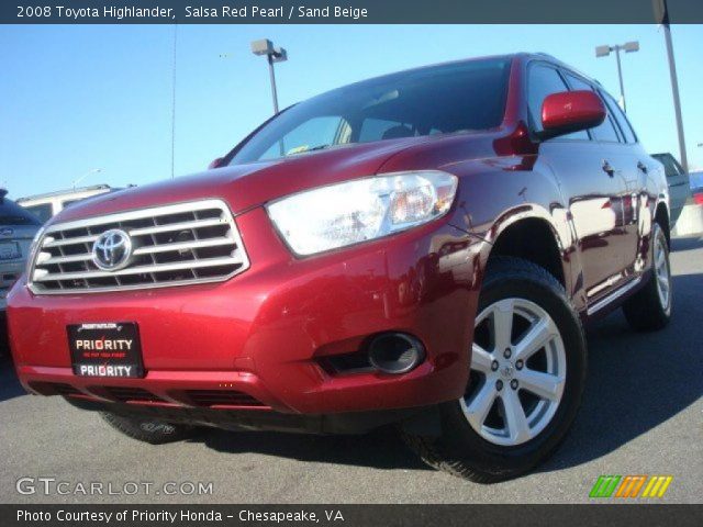 2008 Toyota Highlander  in Salsa Red Pearl