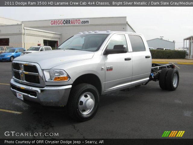 2011 Dodge Ram 3500 HD Laramie Crew Cab 4x4 Chassis in Bright Silver Metallic