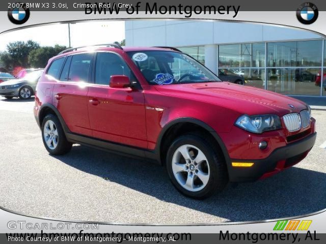 2007 BMW X3 3.0si in Crimson Red