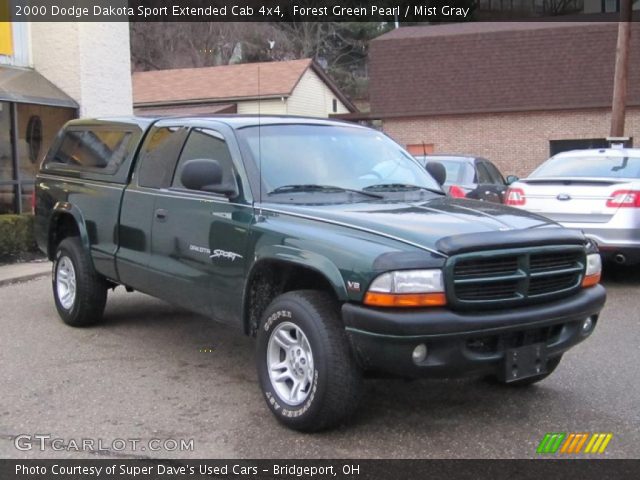 2000 Dodge Dakota Sport Extended Cab 4x4 in Forest Green Pearl