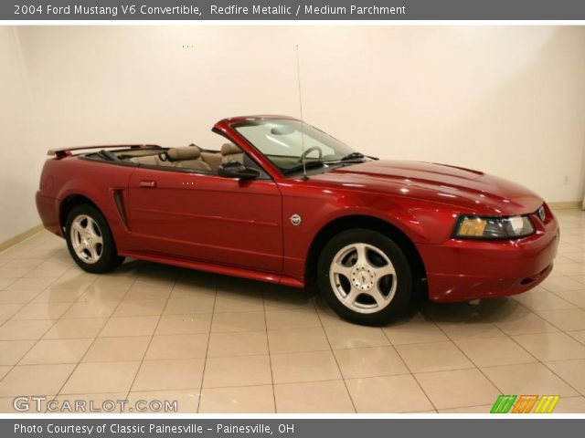 2004 Ford Mustang V6 Convertible in Redfire Metallic