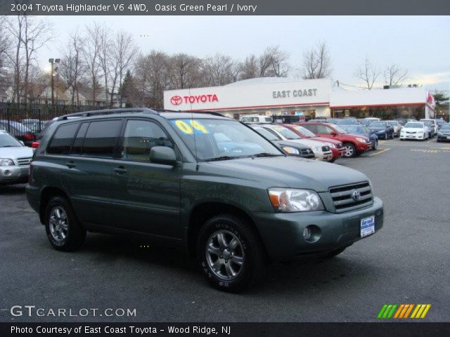 2004 Toyota Highlander V6 4WD in Oasis Green Pearl