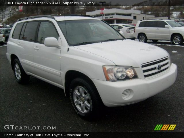 2001 Toyota Highlander V6 4WD in Super White