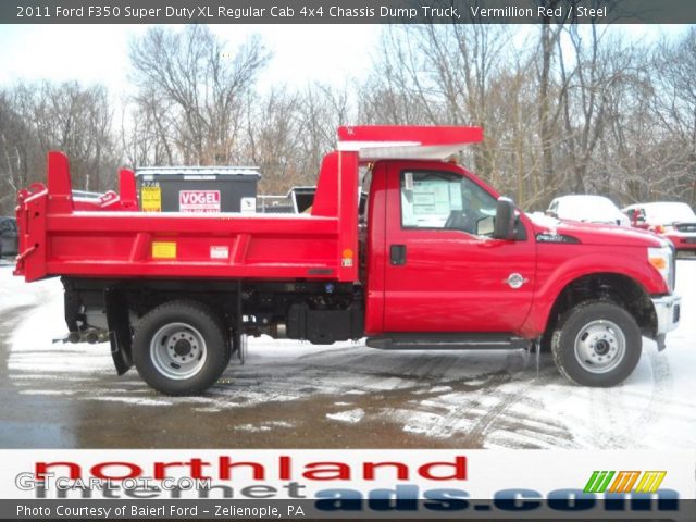 2011 Ford F350 Super Duty XL Regular Cab 4x4 Chassis Dump Truck in Vermillion Red