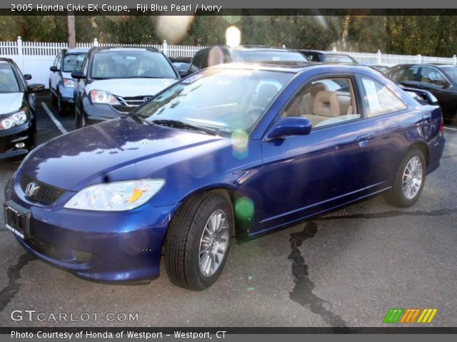 2005 Honda Civic EX Coupe in Fiji Blue Pearl
