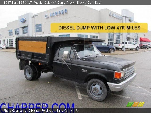 1987 Ford F350 XLT Regular Cab 4x4 Dump Truck in Black