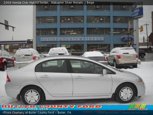 2009 Honda Civic Hybrid Sedan in Alabaster Silver Metallic