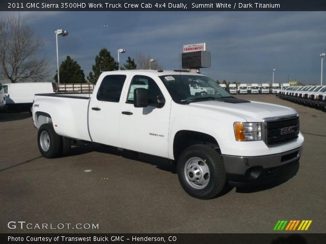 2011 GMC Sierra 3500HD Work Truck Crew Cab 4x4 Dually in Summit White