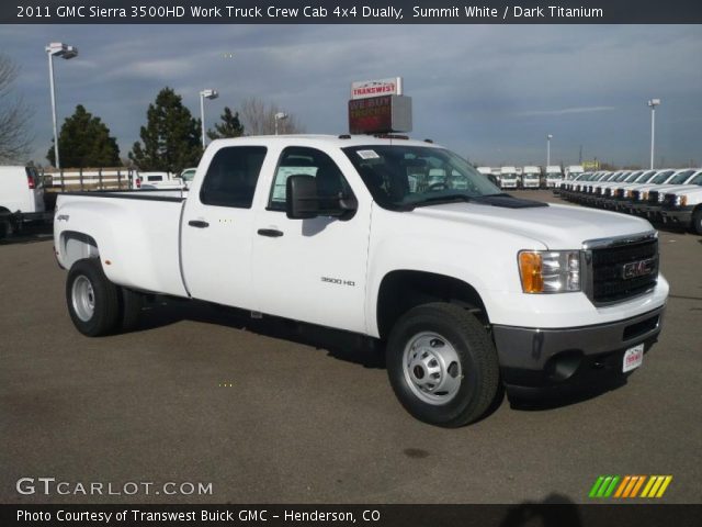 2011 GMC Sierra 3500HD Work Truck Crew Cab 4x4 Dually in Summit White