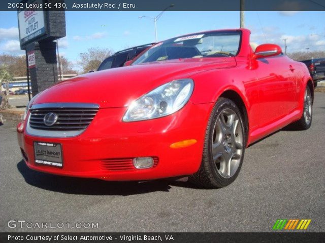 2002 Lexus SC 430 in Absolutely Red