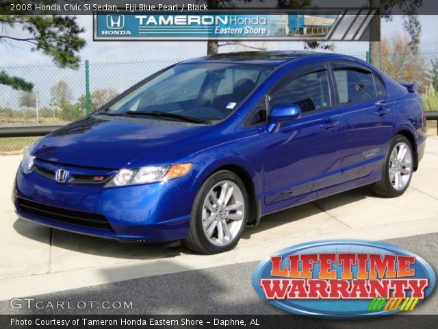 2008 Honda Civic Si Sedan in Fiji Blue Pearl