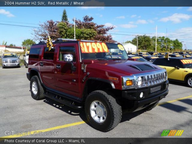 2004 Hummer H2 SUV in Red Metallic