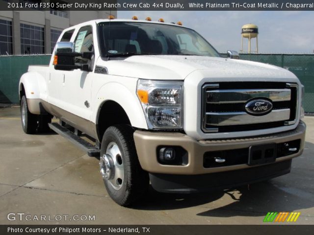 2011 Ford F350 Super Duty King Ranch Crew Cab 4x4 Dually in White Platinum Tri-Coat Metallic
