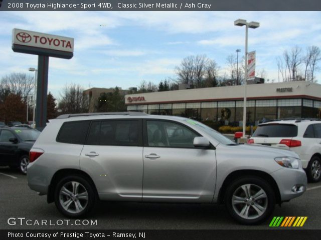 2008 Toyota Highlander Sport 4WD in Classic Silver Metallic