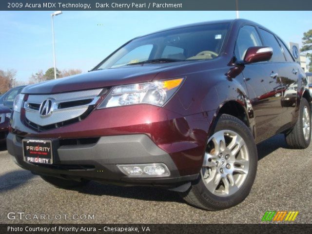 2009 Acura MDX Technology in Dark Cherry Pearl