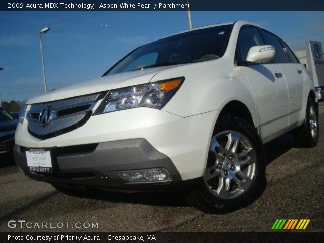2009 Acura MDX Technology in Aspen White Pearl
