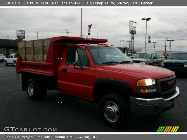 2004 GMC Sierra 3500 SLE Regular Cab 4x4 Dually Dump Truck in Victory Red