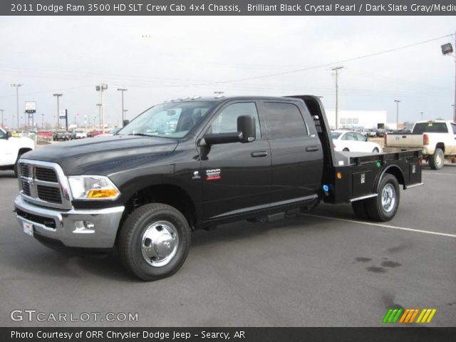 2011 Dodge Ram 3500 HD SLT Crew Cab 4x4 Chassis in Brilliant Black Crystal Pearl