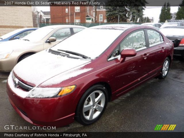 2007 Honda Civic EX Sedan in Habanero Red Pearl