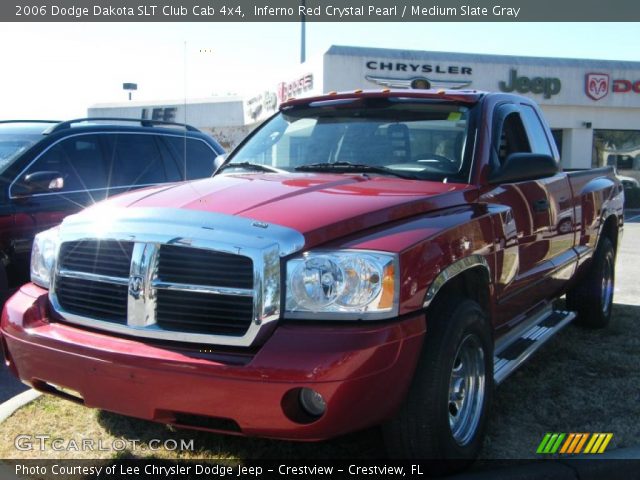 2006 Dodge Dakota SLT Club Cab 4x4 in Inferno Red Crystal Pearl