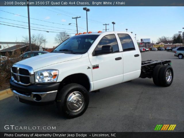 2008 Dodge Ram 3500 ST Quad Cab 4x4 Chassis in Bright White
