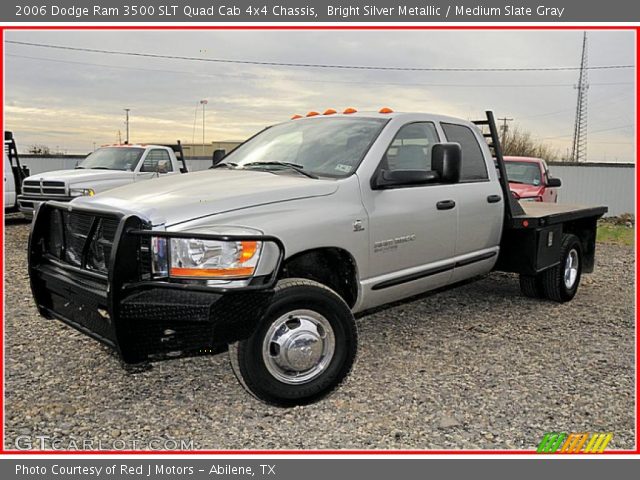 2006 Dodge Ram 3500 SLT Quad Cab 4x4 Chassis in Bright Silver Metallic
