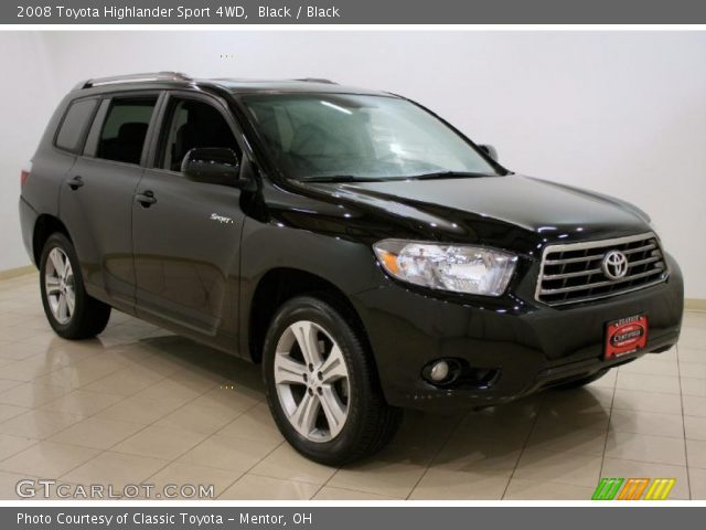 2008 Toyota Highlander Sport 4WD in Black
