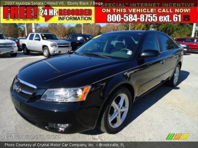 2007 Hyundai Sonata Limited V6 in Ebony Black